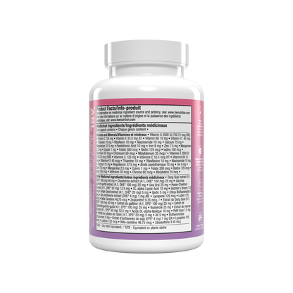 A white plastic bottle of ine+ nutrition Women&