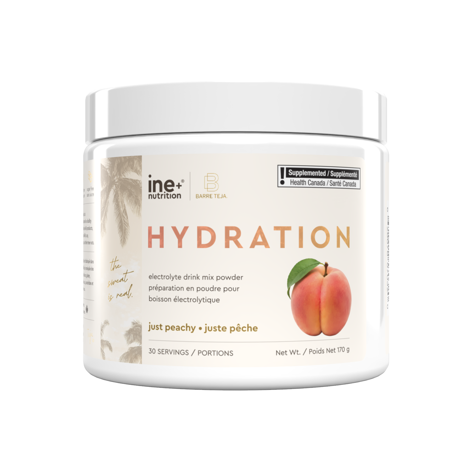 Barre Teja collaboration peach hydration powder