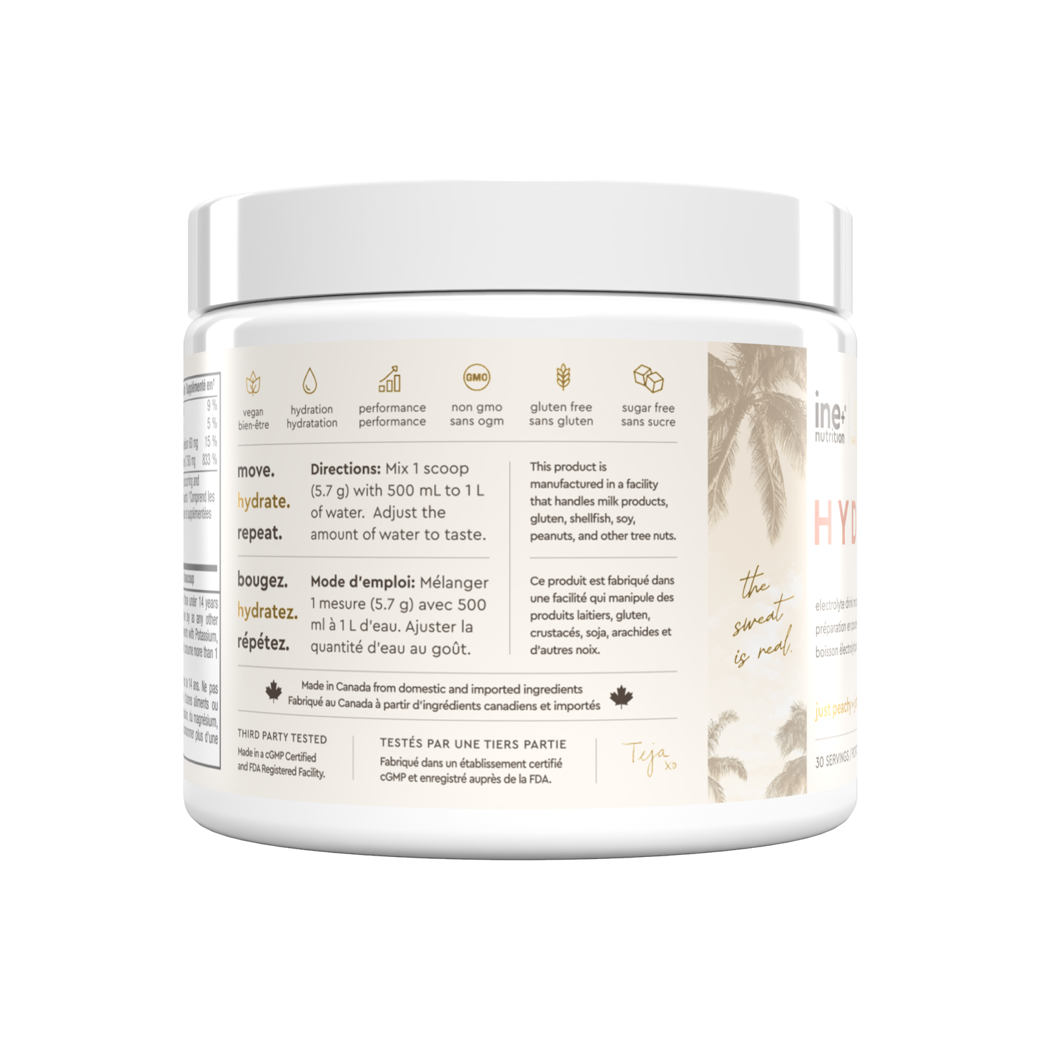 Barre Teja collaboration peach hydration powder