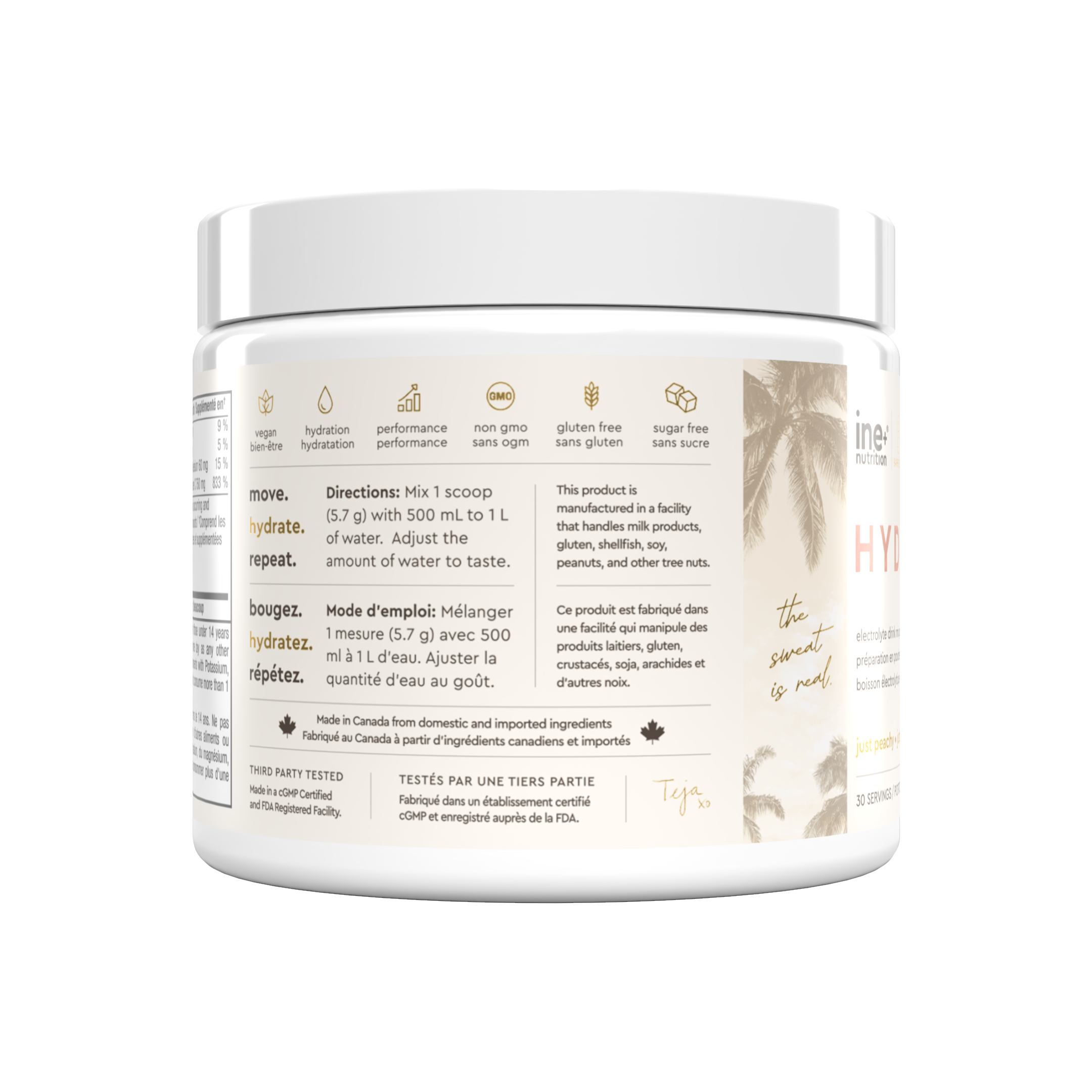 Barre Teja collaboration peach hydration powder