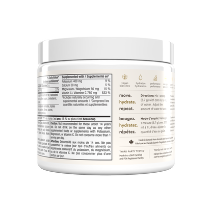 Barre Teja collaboration peach hydration powder