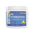 A white tub of in+ nutrition Hydration+ drink mix powder, Pineapple Kiwi flavor, on a solid white background.